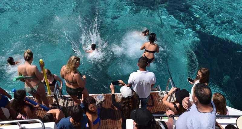 Easter Sunday on Nafsikia II in the Blue Lagoon, Cyprus