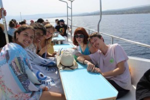 Shiny Happy People Laughing in the Blue Lagoon, Cyprus, April 2022