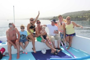 Shiny Happy People Laughing in the Blue Lagoon, Cyprus, April 2022