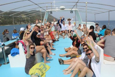 Shiny Happy People Laughing in the Blue Lagoon, Cyprus, April 2022