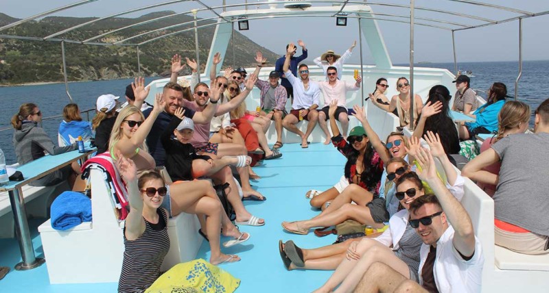 Shiny Happy People Laughing in the Blue Lagoon, Cyprus, April 2022