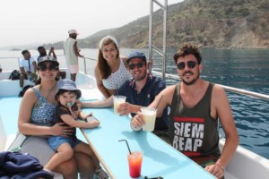 Shiny Happy People Laughing in the Blue Lagoon, Cyprus, April 2022