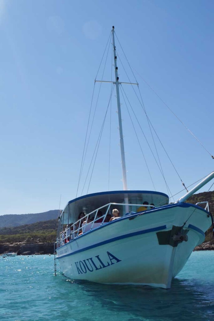 the Blue Lagoon in Cyprus for a Traditional Boat Trip with BBQ